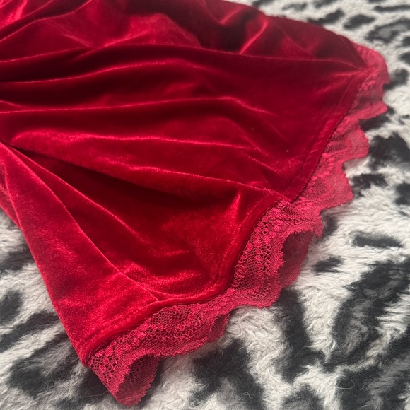 Red Velvet Slip Dress - Picture 3 of 4